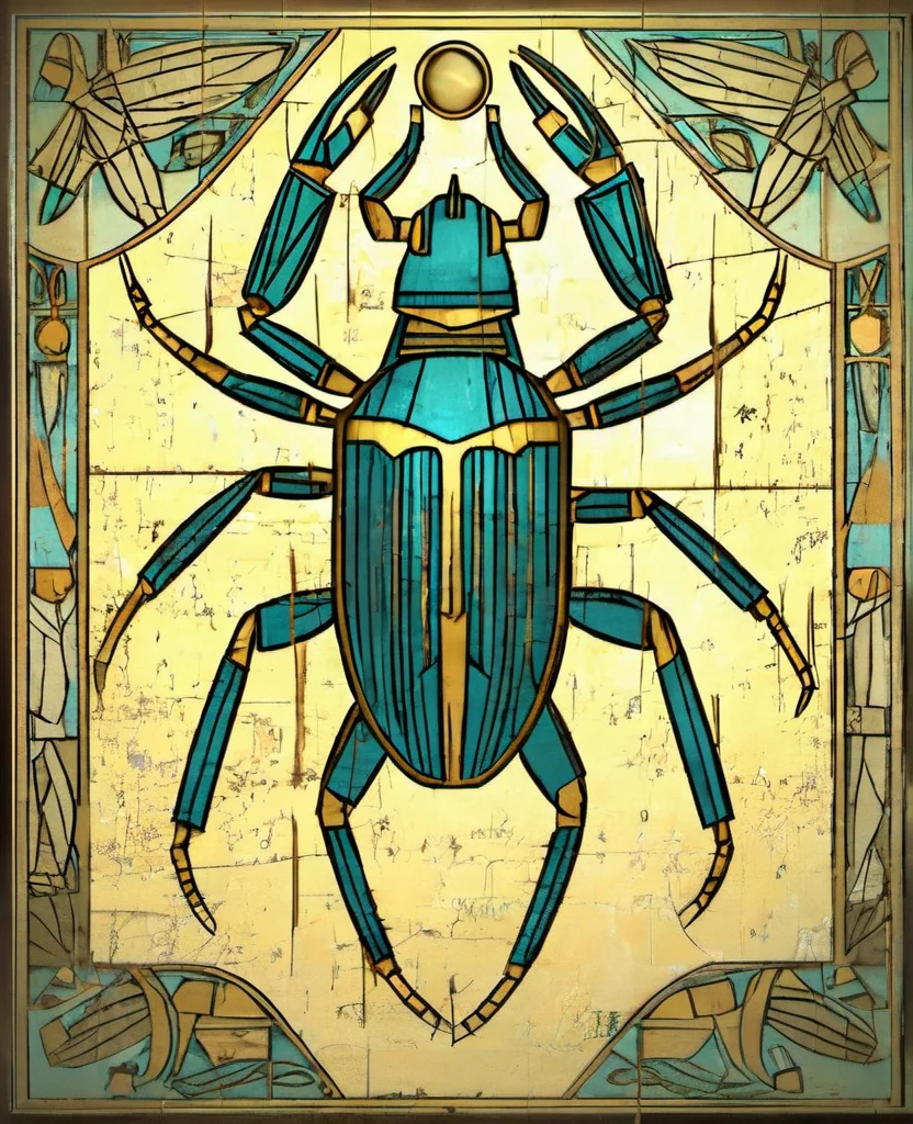 rivghn style scarab on the ground <lora:rivghnXLv2-000011:1>