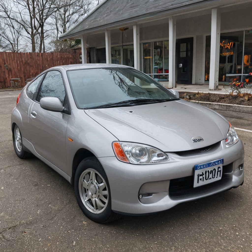 Year 2000, Honda Insight, Silver hatchback
