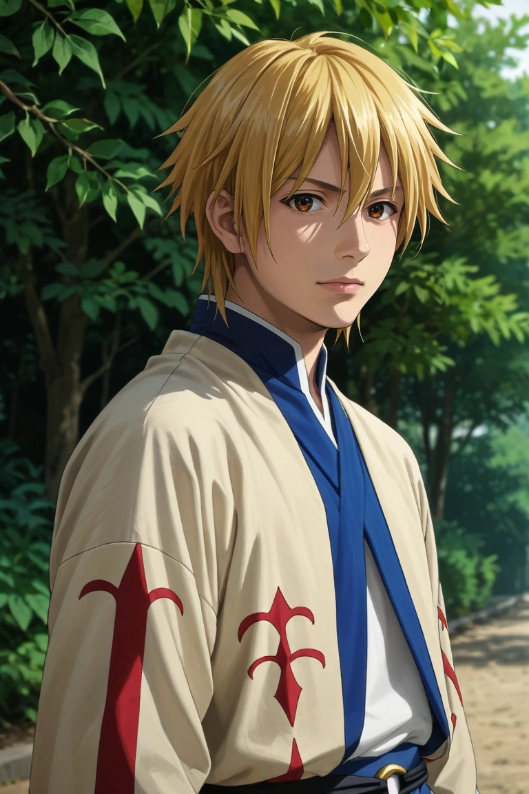score_9, score_8_up, score_7_up, source_anime, rating_safe, , (photorealistic:0.6), looking at viewer, depth of field, 1boy, solo, male focus, <lora:keita_torii_pony:0.76>, keita_torii, blonde hair, brown eyes, , toga costume, <lora:sdxl_lightning_8step_lora:1>