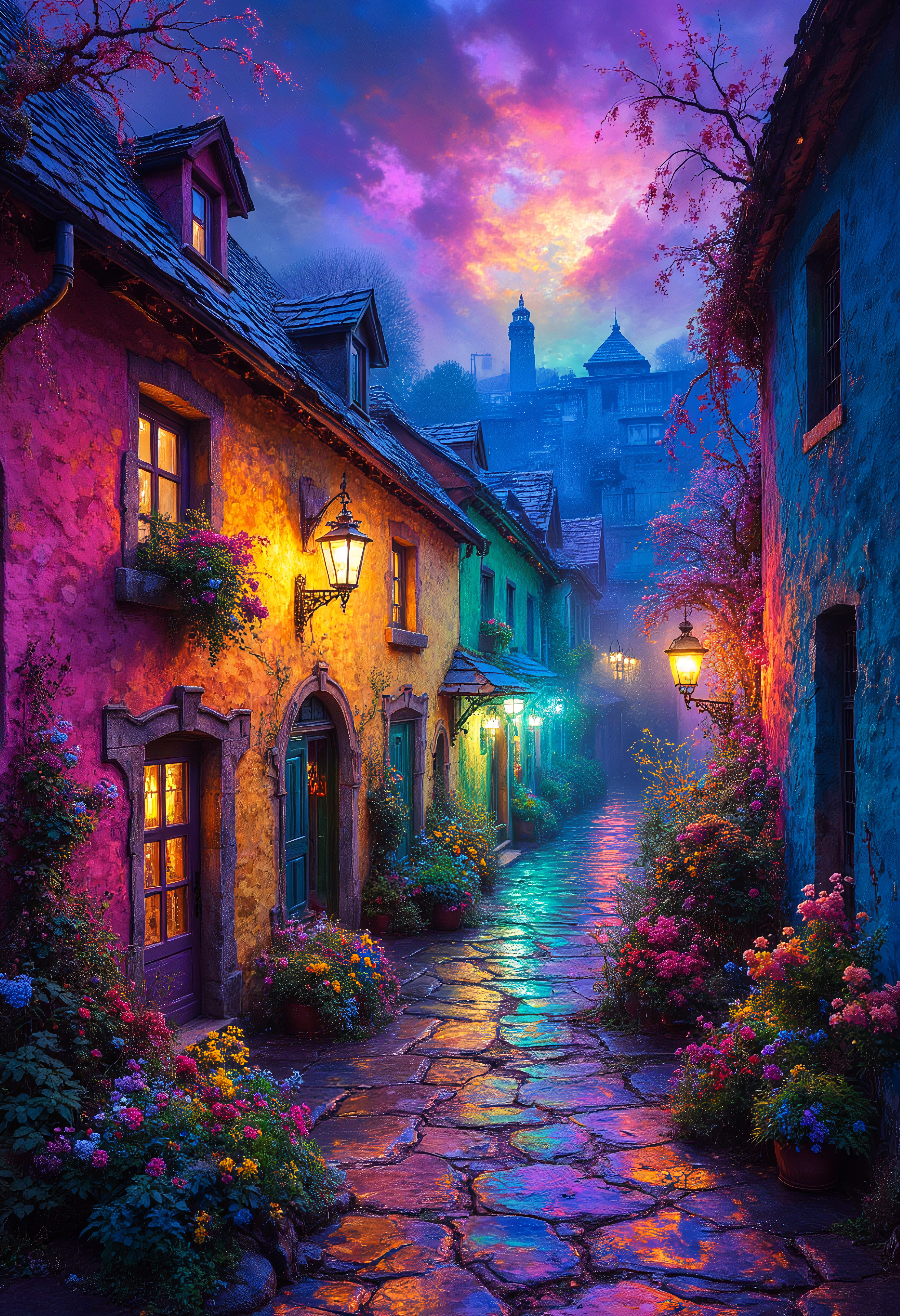 Rainbow village, Vibrant Glow