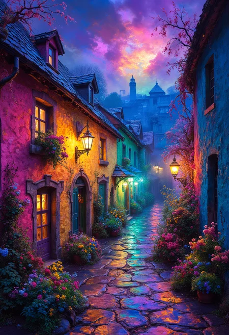 Rainbow village, Vibrant Glow