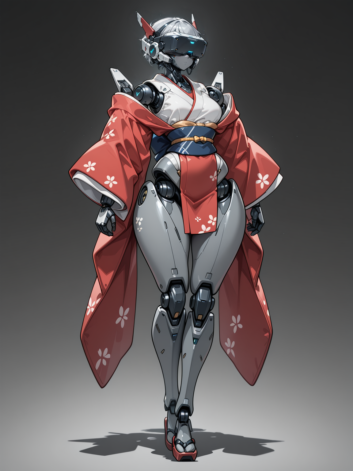 masterpiece,best quality,amazing quality,very aesthetic,absurdres,newest,
BREAK,
, science fiction, , head-mounted display, portrait,
solo, ,1girl, narrow waist, android, japanese clothes, robot joints, grey skin, mecha musume, full body, kimono, headgear,
<lora:Anachrotech_Mecha_bits_Illustrious:1> an4chr0t3ch, head-mounted display