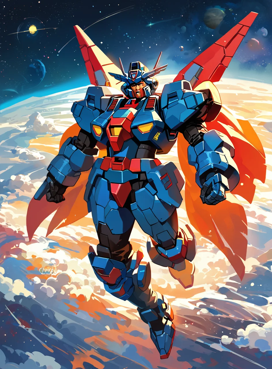 score_9, score_8_up, score_7_up, space, gundam, <lora:classcompxl:0.6>, classcompxl, vibrant color