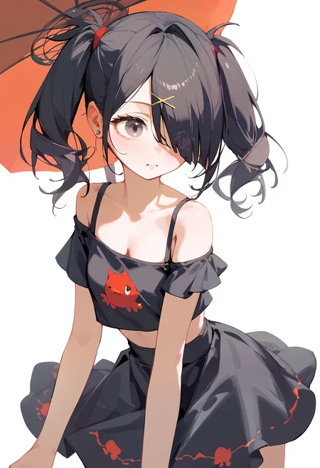 (score_9, score_8_up, score_7_up), 1girl, amechan, hair over one eye, Bohemian print off-the-shoulder crop top and flowy skirt, <lora:NGO-PO-v1A-000008:0.8>