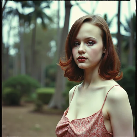 Faded Polaroid Photo, analog film photo gothic style captured with a Leica M6, flash photography enhanced with retro grain, a beautiful young woman wearing a beautiful high neck dress in a zoo, an old portrait , 1960s feel, posing dynamic, slight smile, analog photo <lora:Thorabirchv2x2:1> th0r4b . dark, mysterious, haunting, dramatic, ornate, detailed . faded film, desaturated, 35mm photo, grainy, vignette, vintage, Kodachrome, Lomography, stained, highly detailed, found footage, analog, old faded photo, old polaroid, RAW candid cinema, 16mm, color graded portra 400 film, remarkable color, ultra realistic, textured skin, remarkable detailed pupils, realistic dull skin noise, visible skin detail, skin fuzz, dry skin, shot with cinematic camera