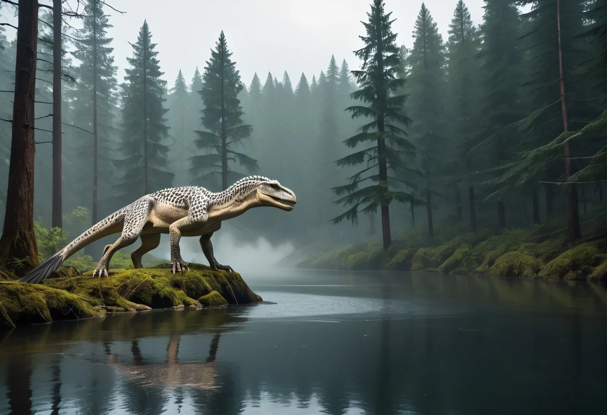 (masterpiece:1.2), Ultra High Res. Unity 8k Wallpaper. (illustration:1.0). (masterpiece:1.2). Best Quality. Ultra-Detailed. Ultra Realistic. Masterpiece. High Detailed Skin.
BREAK
Orange. White Underside. Black Leopard Pattern. Wyvern-like. Feathers. Long Body. Carnivore. Dinosaur. Two Legs. Standing. Shiny Skin. Wet Skin.
BREAK
Outdoors. Cloudy. Overcast. Rain. Mist. Fog. Pine Trees. Swamp. Woods. Celtic Mystic Forest. Ambient Lighting. Moody Atmosphere. Detailed Background. Dramatic Lighting. Low Light. Sharp Shading. Cinematic Lighting. Nature.