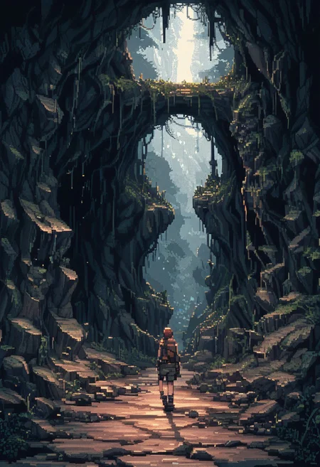 A group of friends goes spelunking in an uncharted cave system, only to find themselves pursued by a horde of blind, flesh-eating creatures. The deeper they go, the more they realize the creatures are not just animals but something far more sinister and intelligent.
(ArsMJStylePony, detailed, dynamic, pixel art shading, pixel_art style background, zPDXL2, pixelart,pixel)