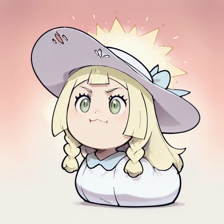 BREAK, zzLillie, long hair, braid, sun hat, white headwear, <lora:LilliePokemon_NAI:1.0>, T00CUT3, ,<lora:T00CUT3_IXL:1.0>,