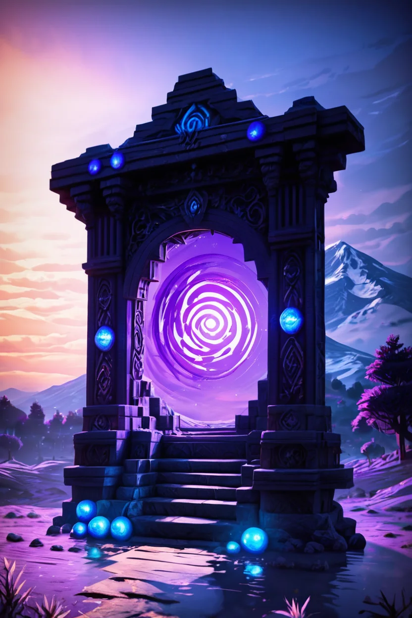 score_9, score_8_up, score_8, ,,, zzNetherPortal, outdoors, sky, cloud, tree, no humans, grass, nature, scenery, reflection, sunset, mountain, landscape, mountainous horizon, gradient sky, no humans, field, purple theme, mountainous horizon, ,<lora:NetherPortalPDXL_v2:1.0>, ,,, smile, looking at viewer, ,,, embedding:zPDXL, <lora:SDXLFaeTastic2400:0.5>,