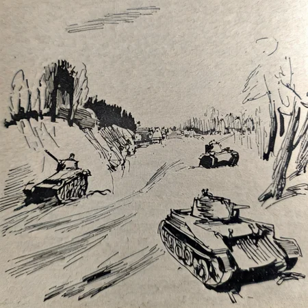 drawix15 tanks on the battlefield <lora:drawix15:1>