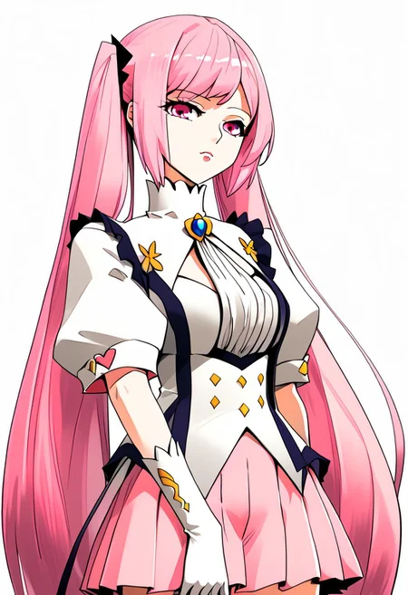 masterpiece, best quality, white background
BREAK
cowboy shot, upper body,
纳兰嫣然, 1girl, pink hair, twintails, long hair, pink eyes, solo, white gloves, pink skirt