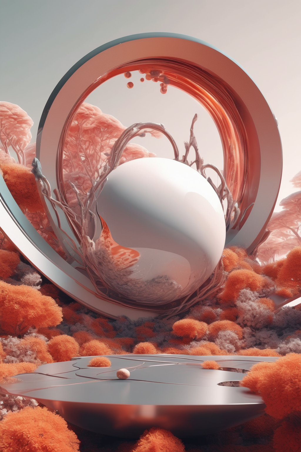 <lora:Filip Hodas Style:1>Filip Hodas Style - Create an NFT artwork that combines elements of technology and nature in a harmonious way. Explore the contrast between the organic beauty of natural landscapes and the sleek, futuristic aesthetics of technology.