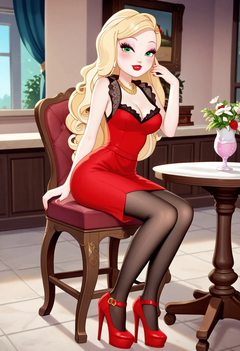 score_9, score_8_up, score_7_up, score_6_up, score_5_up, best high quality, high res, human, equestria girls, g4, cute, female, large butt, presenting, sexy, solo, solo female,
OverallDetail, masterpiece, best quality, score_9, score_8_up, looking at partner, lidded eyes, solo, 1girl, adult woman, 20 years old,
easynegative, applewhite, blonde hair, lipstick, red lips, red dress, side slit, cleavage, sleeveless, black pantyhose, red heels,
five fingers, close-up, female, show accurate, breasts, cute, blush, masterpiece, best quality, source_cartoon, thin, tall, makeup, full body visible,
wide hips, indoors, detailed, beautiful, anatomically correct, blushing, breasts, big breasts, blushing, cleavage,
side view, night time, outdoors, irl, realistic style, disney style, sitting on a chair, back view, looking at viewer, ass