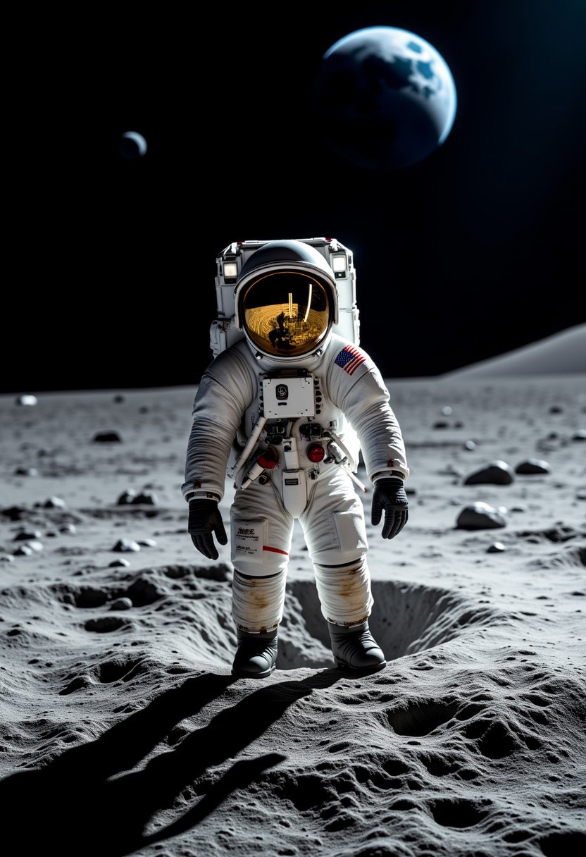 img_1017.cr2,the most realistic, photorealistic photo ever taken (ASTRONAUT LANDING ON THE MOON:1.5), EARTH IN THE BACKGROUND, Captured with a Hasselblad X2D 100C and an 18mm f/1.9 lens, hyper-realistic textures, elegant shadows, incredible realism, 16K, ultra-detailed textures, perfect lighting