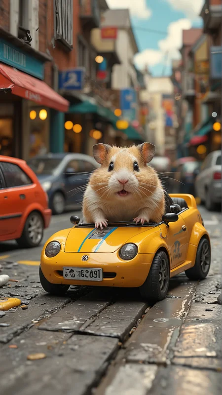 Giant hamster in a toy car, zooming through a busy street (masterpiece, award winning artwork)
many details, extreme detailed, full of details,
Wide range of colors, high Dynamic
<lora:add-detail-xl:1>
<lora:WildcardX-XL-Detail-Enhancer:1>
<lora:MJ52:0.375>
<lora:CinematicStyle_v1:0.42>