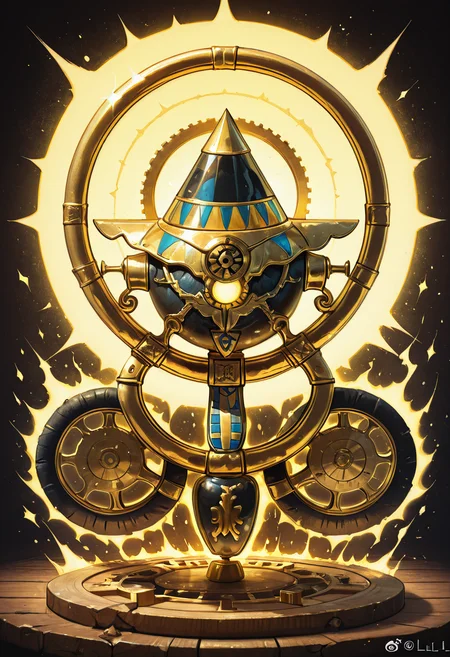 masterpiece, best quality, zz3gypt, glowing, aura, gears, ,<lora:EgyptianIconsIXL_v1:1.0>,