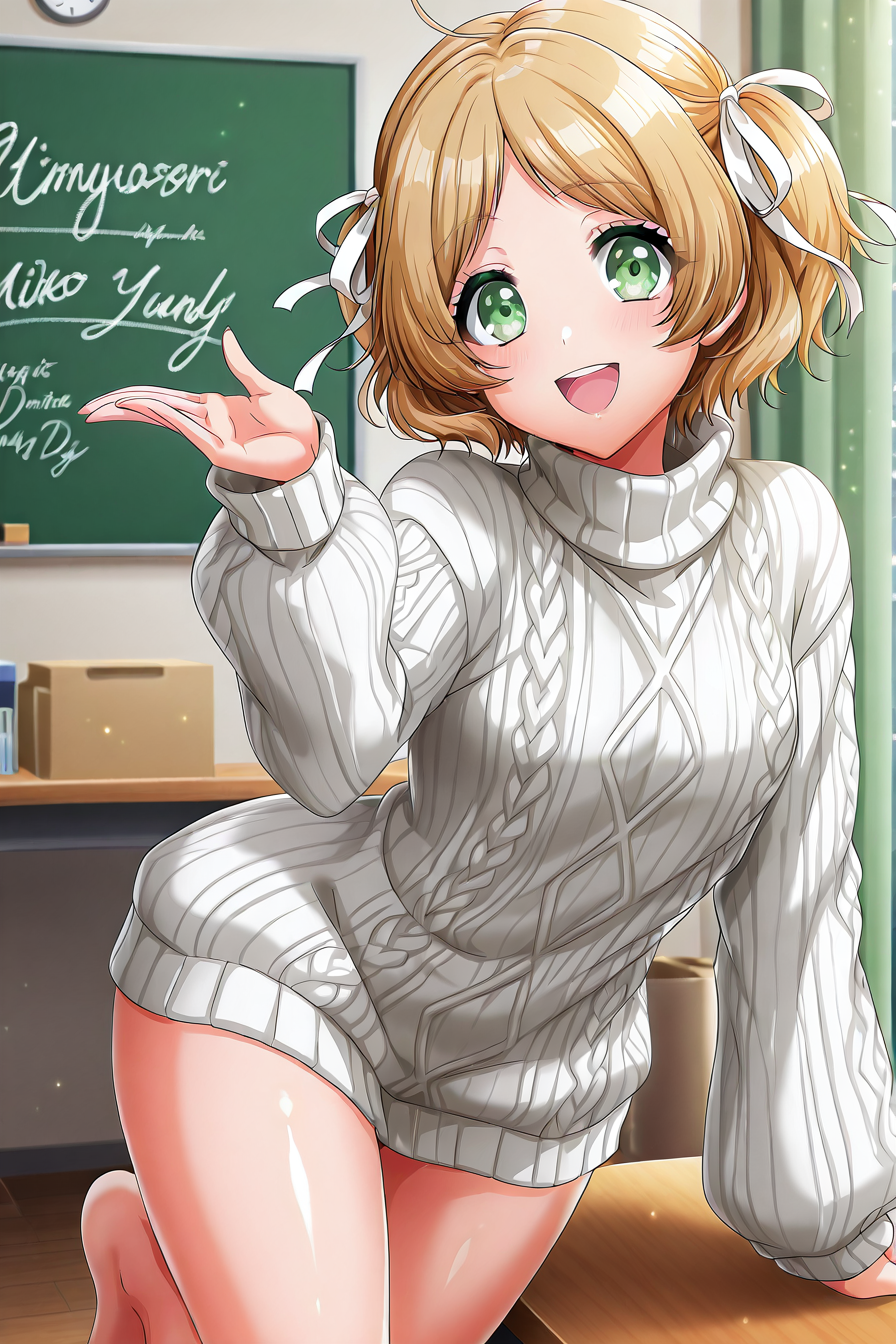 shiny skin, posing,
<lora:d4dj.il:1>,
d4dj,
miiko,
wide hips,
sweater, bottomless,