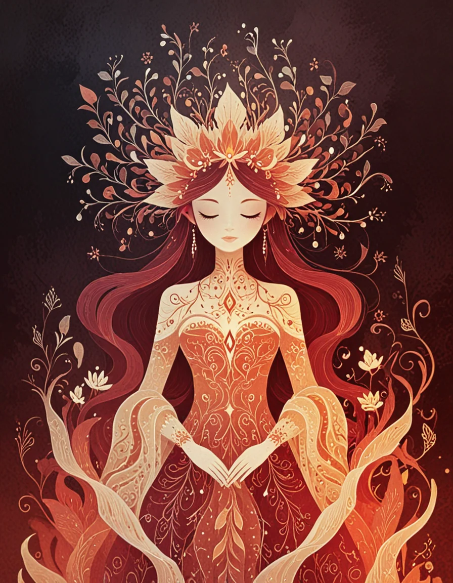 novuschroma style flame goddess rococo art <lora:135_novuschroma_1:1>, <lora:sdxl_lightning_8step_lora:1>