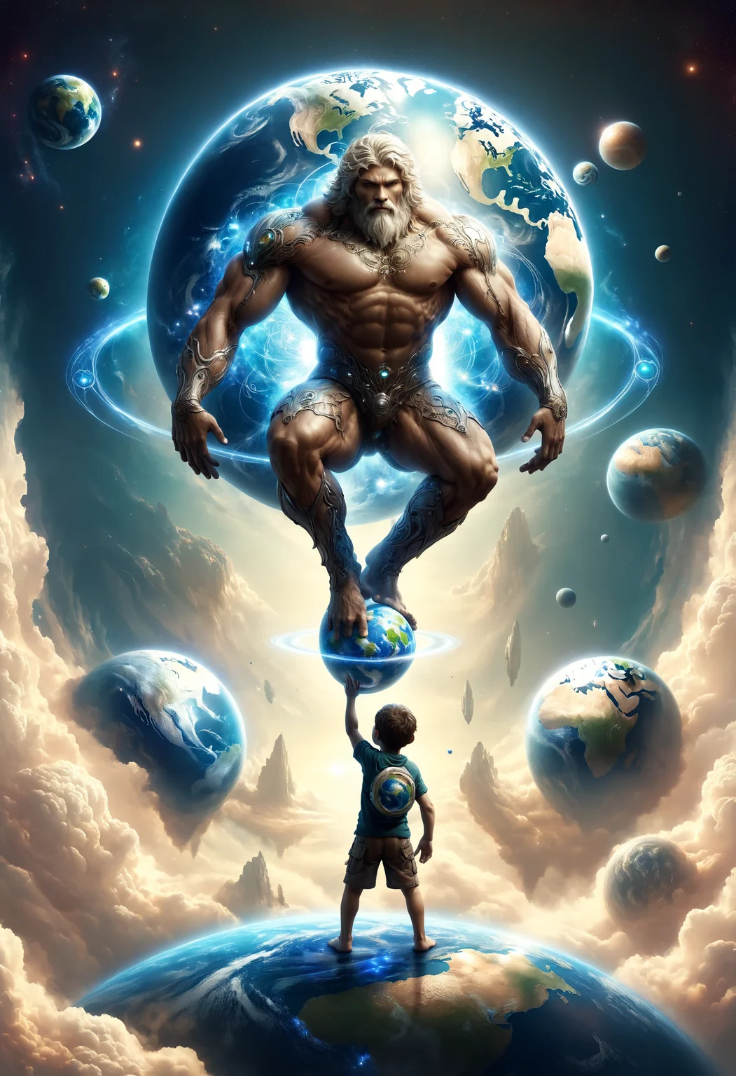 concept art , 1boy, 1planet, sculpture of the titan Atlas bending forward and squatting carrying planet Earth on his back, hands up, simple background . digital artwork, illustrative, painterly, matte painting, highly detailed
<lora:dvr-hgh-fnt:0.8> dvr-hgh-fnt