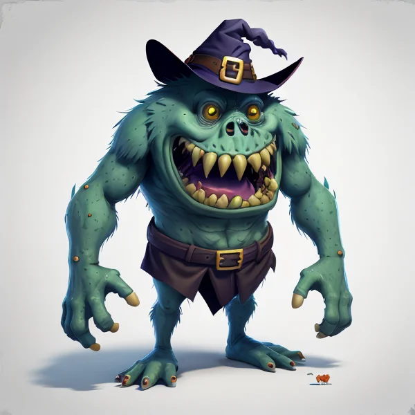 Fantz cartoon monster|witch design, , ultra detailed, random colors, <lora:Small_Mostersv2:0.8>
