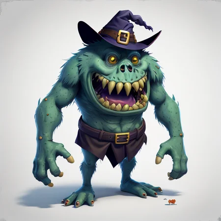 Fantz cartoon monster|witch design, , ultra detailed, random colors, <lora:Small_Mostersv2:0.8>