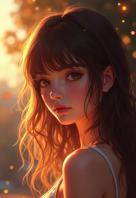 hyperrealistic digital painting by J. Scott Campbell and Jeremiah Ketner and Thomas Saliot, shallow depth of field, realistic anime, bokeh, woman