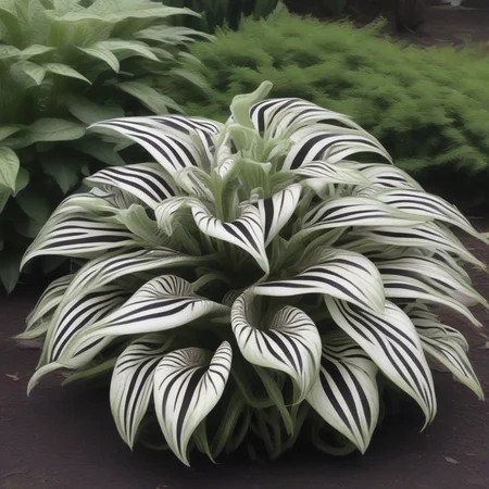 Sprawling Zebra Print Clumping Elliptical plant, Bulbous root