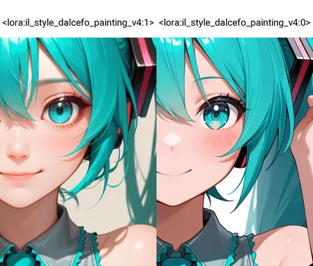 masterpiece, best quality, absurdres, safe
1girl, (hatsune miku:1.2), smile portrait
<lora:il_style_dalcefo_painting_v4:1>