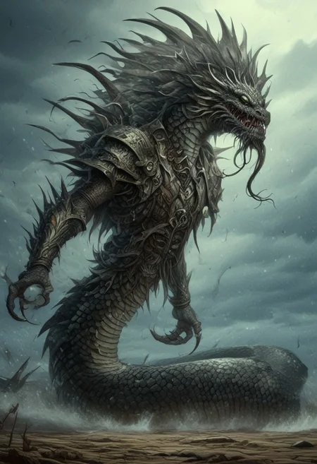 Naga, mythical serpent humanoid being, serpentine lower bodies, human upper body, Divine, wisdom, knowledge, fantasy, Overall Detail, masterpiece, the best quality, high resolution, 8k, sharp focus, cinematography, cinematic lighting, movie scene, muted colors, professional, depth of field, photorealistic, magnificent, maximum details, (RAW, dslr, hdr, the highest quality), smooth, roughness, hyperrealistic, film grain, bokeh, epic, dramatic