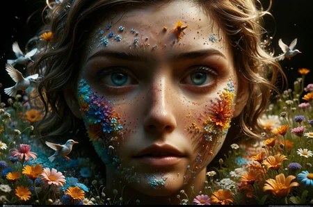 The figure closes their eyes, inhaling the seed's delicate scent. A wave of serenity washes over them, and for a moment, they can forget the harsh realities of the world around them. In their mind's eye, they see a vast, open field, where wildflowers bloom in a riot of colors and the air is filled with the sweet song of birds.
award winning artwork,
many details, extreme detailed, full of details,
Wide range of colors., Dramatic,Dynamic,Cinematic,Sharp details
Insane quality. Insane resolution. Insane details. Masterpiece. 32k resolution.
<lora:add-detail-xl:0.95> <lora:casting shadow style v2:0.1> casting shadow style, cucoloris patterned illumination <lora:CinematicStyle_v1:0.1> <lora:Disturbia:0.1> <lora:dvr-lnds-sdxl:0.1> dvr-lnds-sdxl <lora:Glowstick_SDXL:0.1> mad-glowstick <lora:MJ52:0.2> <lora:princess_xl_v2:0.1> <lora:ral-anmwrlds-sdxl:0.1> ral-anmwrlds <lora:ral-apoctvisn-sdxl:0.1> ral-apoctvisn <lora:ral-cltc:0.1> ral-cltc <lora:ral-dissolve:0.1> ral-dissolve <lora:ral-ertmsphr:0.1> ral-ertmsphr <lora:ral-fluff:0.1> ral-fluff <lora:ral-fntsyrlms-sdxl:0.1> ral-fntsyrlms <lora:ral-mtclniscp-sdxl:0.1> ral-mtclniscp <lora:ral-porcelain:0.31> ral-porcelain <lora:ral-pxlprtcl:0.1> ral-pxlprtcl <lora:ral-vlntxplzn:0.1> ral-vlntxplzn <lora:ral-vbrntacyl-sdxl:0.1> ral-vbrntacyl