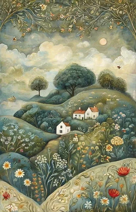 masterpiece,best quality,<lora:tbh148-sdxl:1>,illustration,style of Amanda Clark, tile patten