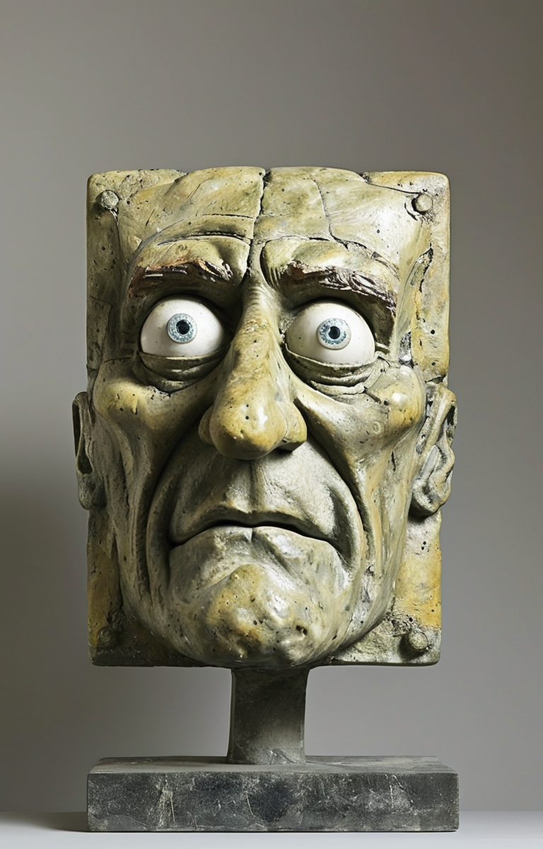 masterpiece,best quality,<lora:tbh133-sdxl:0.85>,(((portrait of SpongeBob SquarePants))),drawing,style of Raymond Duchamp-Villon,sculpture,