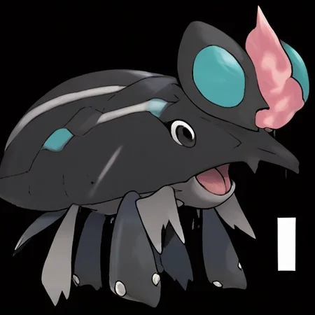 <lora:pokemon_pony_xl:1.5>, Type: Flying, Type: Rock Egg Group: Human-Like On its back, it carries a shell that can withstand heavy blows from predators,On each of its four legs are Psychic-type symbols that glow when it uses its powers,The monster's tongue is barbed, aiding in the consumption of its preferred Muskox diet,The animal's nose is adorned with a Pink spiral pattern, enhancing its sense of smell and serving as a distinctive feature,Its eyes are rimmed with Teal lashes that can detect changes in light and shadow, alerting it to nearby movement,Its eyes are multi-faceted, similar to those of an insect, providing a wide field of vision,It has a series of Gray stripes along its sides that pulsate when it's agitated,It has a patch of fur on its chest that shimmers with a Copper hue symbolizing its heart's purity,The animal's dorsal fins are sleek and Pink, designed for swift navigation through Fire environments,The monster's saliva contains Steel enzymes, aiding in the digestion of its specialized diet, score_9, score_8_up, score_7_up, score_6_up, score_5_up, score_4_up. Simple black background, (Masterpiece:1.3) (best quality:1.2) (high quality:1.1)