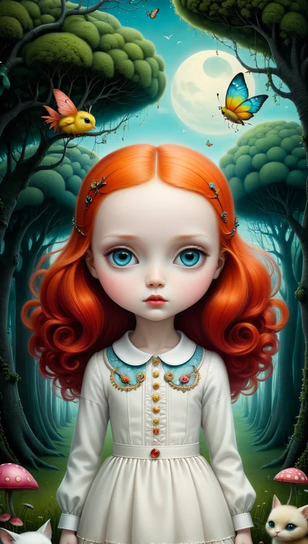 animals, creatures, visual delirium, dreamlike, style pop surrealism, modern art, bright, colorful, detailed, style Nicoletta Ceccoli and Alexander Jansson, Amazing and beautiful creation, characters and elements of the scenery entirely within the frame of the image, detailed realization, definition high quality, expressive faces, sharp eyes, style trompe d'oeil, surrealism, ambitious aestheticism<lora:xl_more_art-full_v1:0.5>