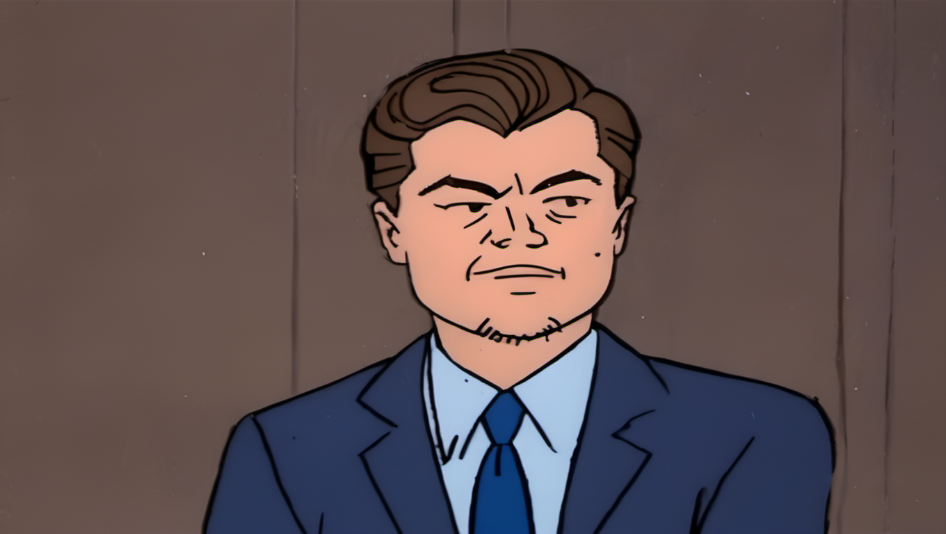 a cartoon of Leonardo DiCaprio<lora:Scooby-Doo-SDXL:1>