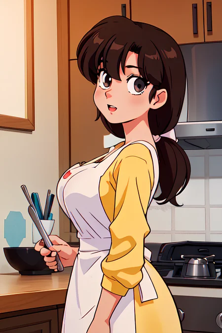 <lora:Tendou_KasumiV2:0.6>  tendou_kasumi, Apron_White_Ruffle, Yellow_Sweater_Red_Skirt, standing, solo, large breasts,, masterpiece, best quality, detailed face, detailed eyes, highres,