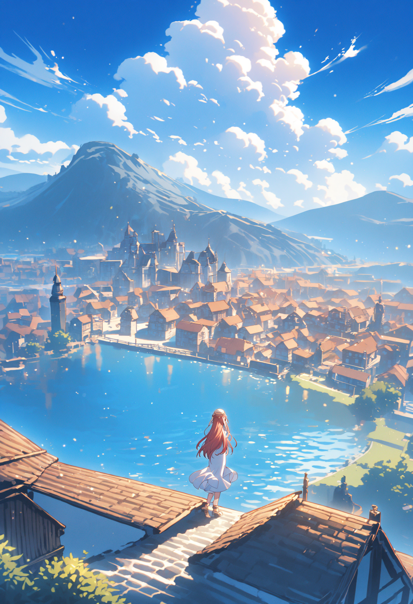 <lora:LoRA_Amazno_Kozue_Style_SDXL-000009:1.2> (amano kozue:1.2),
best quality, 4k, very aesthetic, absurdres, 
(1girl, solo:1.3), long hair, clear eyes, scenery, 
blue sky, town,