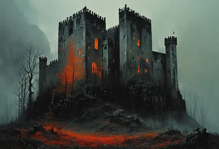 impactful paint of an horror castle in a forest <lora:The_Dark_Side_of_the_Earth:1>, highly detailed, 8k, sharp, professional, clear, high contrast, high saturated, , vivid deep blacks, crystal clear