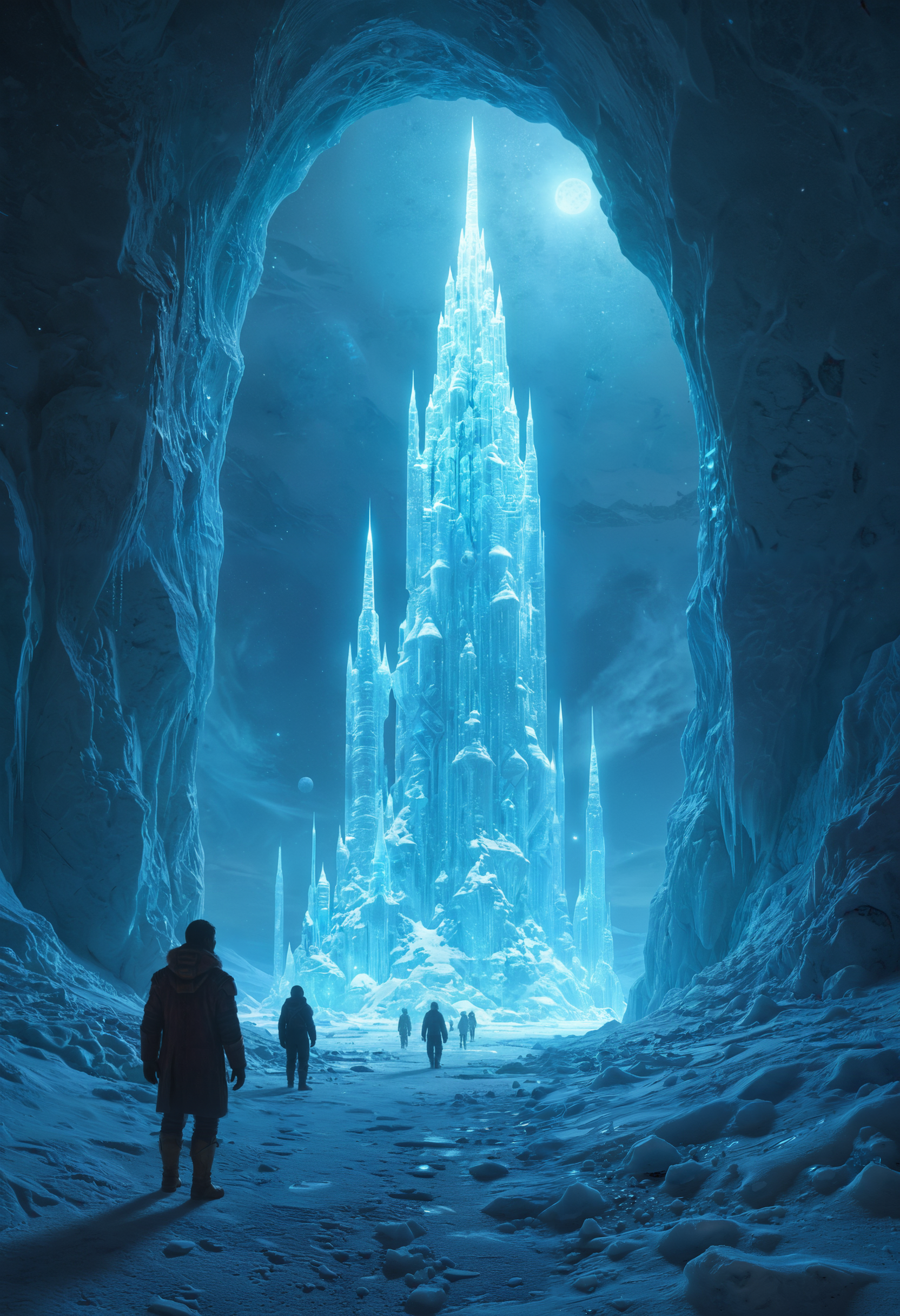 On a distant ice planet, a team of researchers discovers a hidden alien civilization beneath the frozen surface. Glowing crystals and intricate architecture reveal a society that has thrived for millennia
<lora:add-detail-xl:0.5> <lora:xl_more_art-full_v1:0.5>