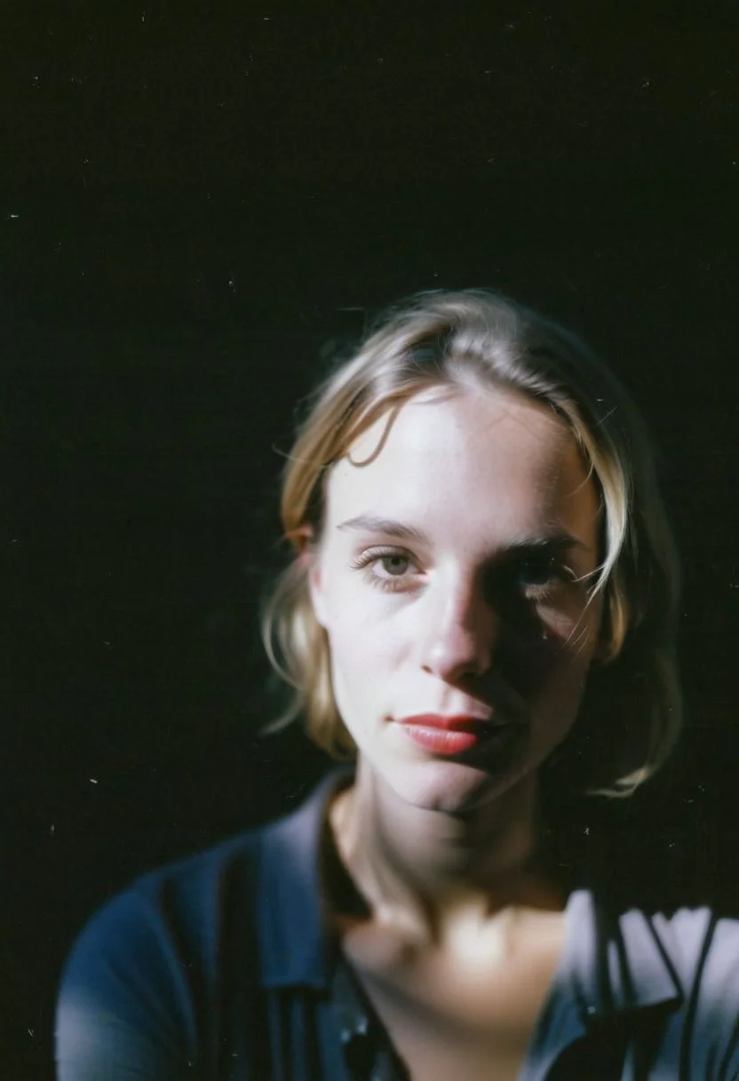 FP100C, instagram photo, portrait photo of 26 y.o german woman, perfect detailed eyes, natural skin, hard shadows, film grain