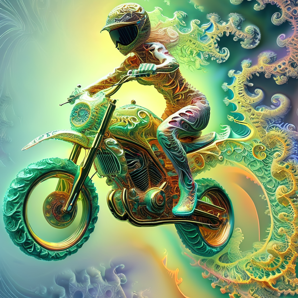 fractalex Girl on a motorbike<lora:fractalex:1>