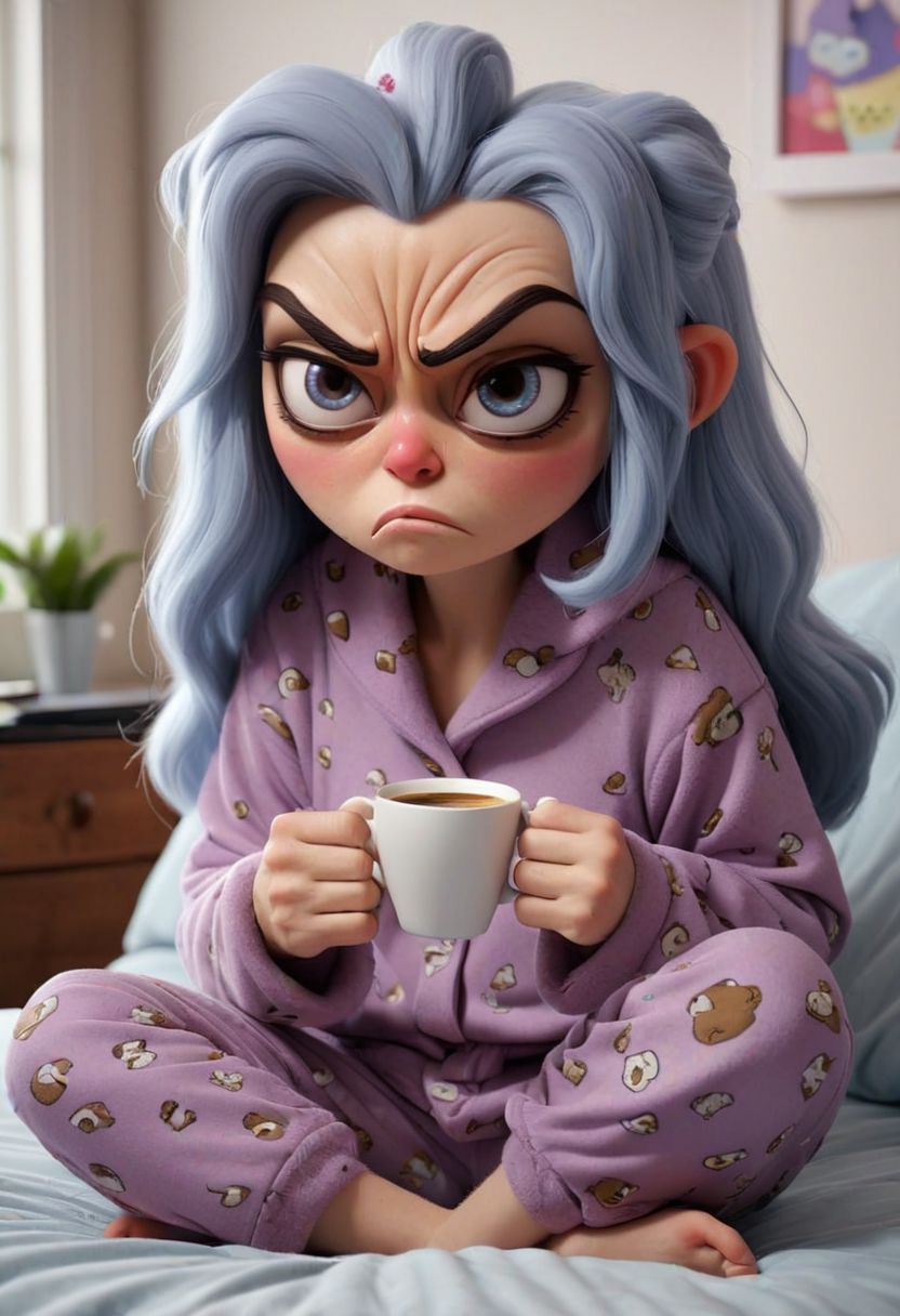 *Channel_42* *grumpy* *Kawaii* *Pajamas* *Coffee* *Drowsy* *Fuck Mondays!*