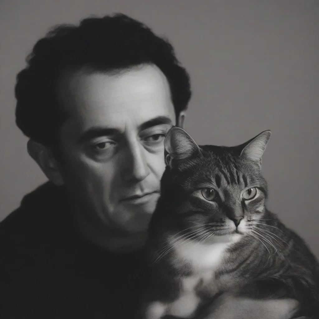 <lora:SDXL_Man_Ray_Style_Sa_May_V4:1> a man with cat