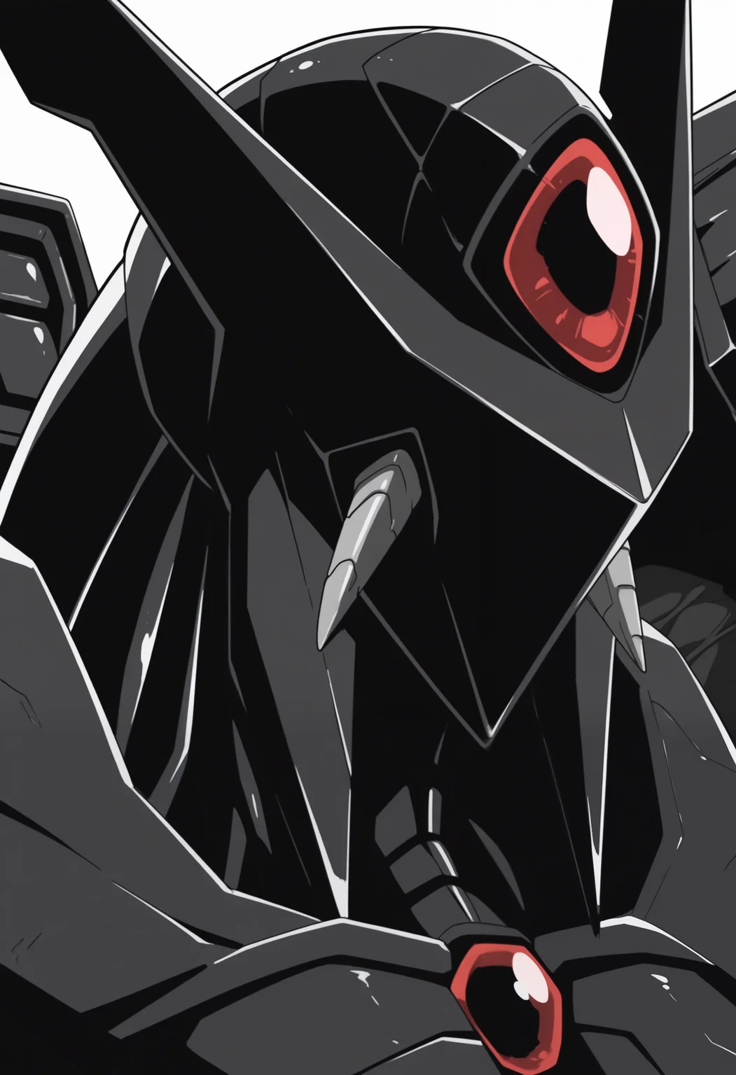 masterpiece,best quality,amazing quality, 1boy, solo, k3rb1us, mecha, close up, side angle,
