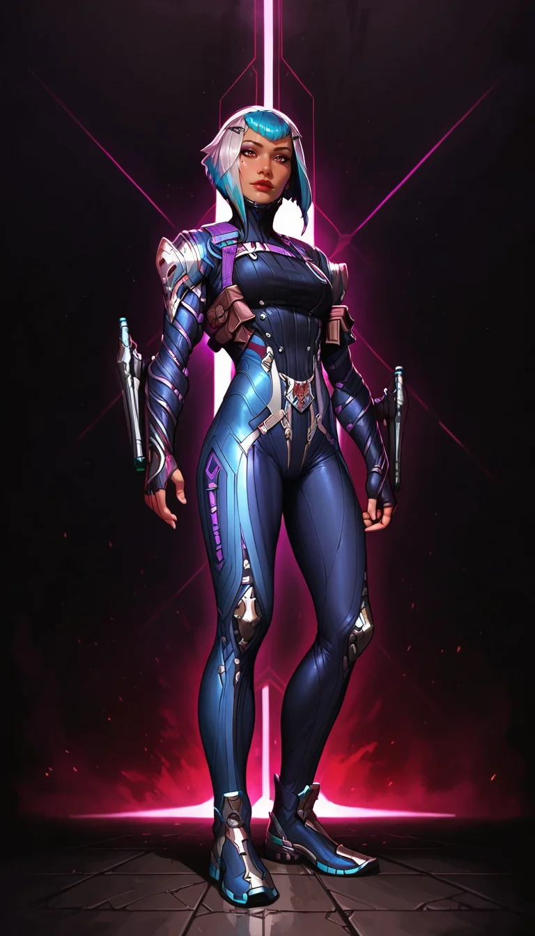 score_9, score_8_up, score_7_up, , detailed face, best quality, perfect eyes, floating hair, best quality,, perfect eyes, detailed background, full body shot, from below, cowboy shot, cityscape, city background, dynamic pose, sexy pose,
<lora:DetailedEyes_V3 helper eye:1>, looking at viewer,
<lora:Expressive_H:0.45> Expressiveh, <lora:g0th1cPXL:0.35> g0thicPXL, glowing, neon, <lora:incase_style_v3-1_ponyxl_ilff Pony-St1le:0.6>,<lora:princess_xl_v2:0.75>,
, a0i, short hair, multicolored hair, bodysuit, multicolored hair, science fiction, <lora:Warframe_1999_Aoi-000007:0.8>