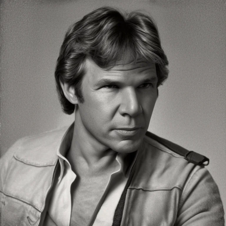 portrait photo of Han solo, highly detailed, by karsh