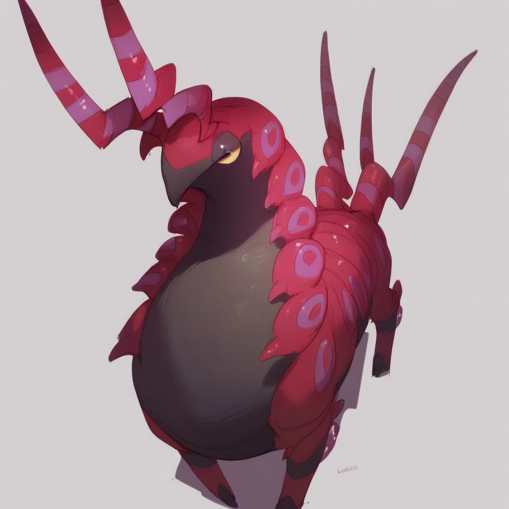 score_9, score_8_up, score_7_up, score_6_up, score_5_up, score_4_up, no human, Feral Scolipede, simple background, dynamic angle
