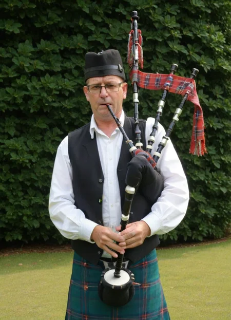 <lora:Bagpipes_-_Instrument_SDXL:0.8> a person playing checkered bgpps