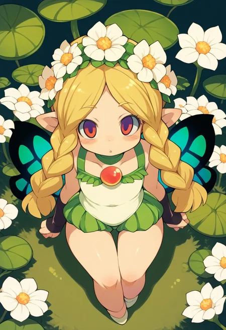 (zPDXL3),
(zPDXLxxx),
simple background,
1girl (mercedes) <lora:mercedes-PD-1.0:1>,
mercedes,
flowers,
thoughtful,
cute,
lily pad,
from above,