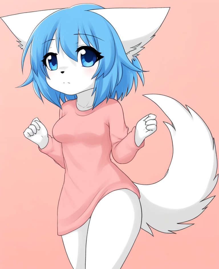 wolfychu, furry, furry female, blue hair, blue eyes,  <lora:Wolfychu_Pony-000009:1>
